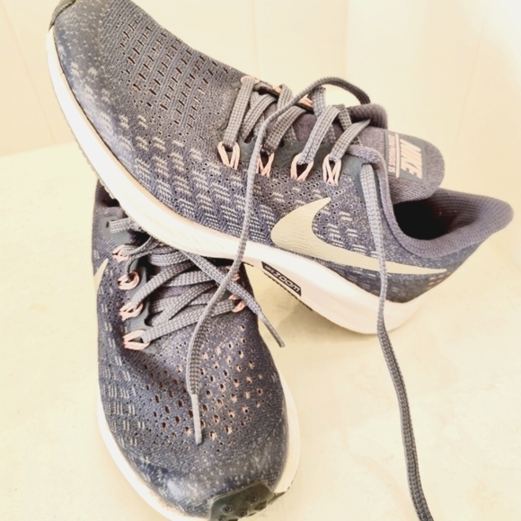 Nike | Shoes | Nike Zoom Pegasus 35 Girls Running 45 Us 365 Eur Grey And  Pink Vgc | Poshmark